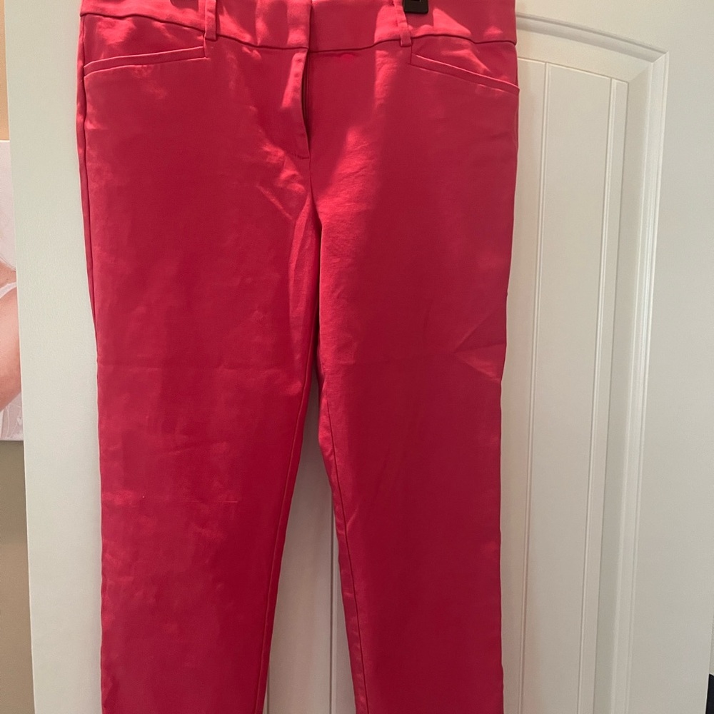 LOFT Pink Casual Pants Straight Leg cropped